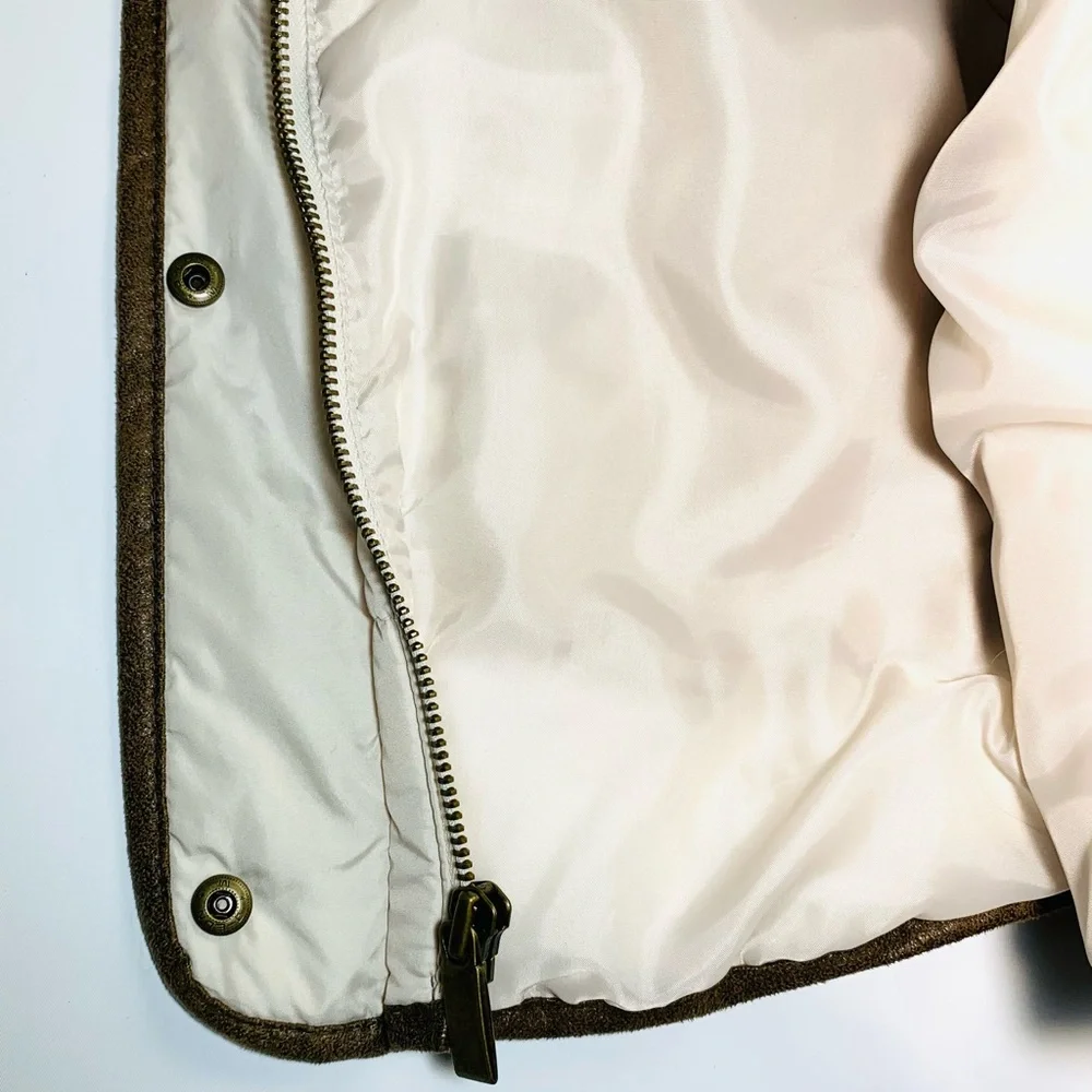 Old Navy Women’s Puffer Jacket Size XL - Cream with Faux Fur Collar Winter Coat - Picture 10 of 15